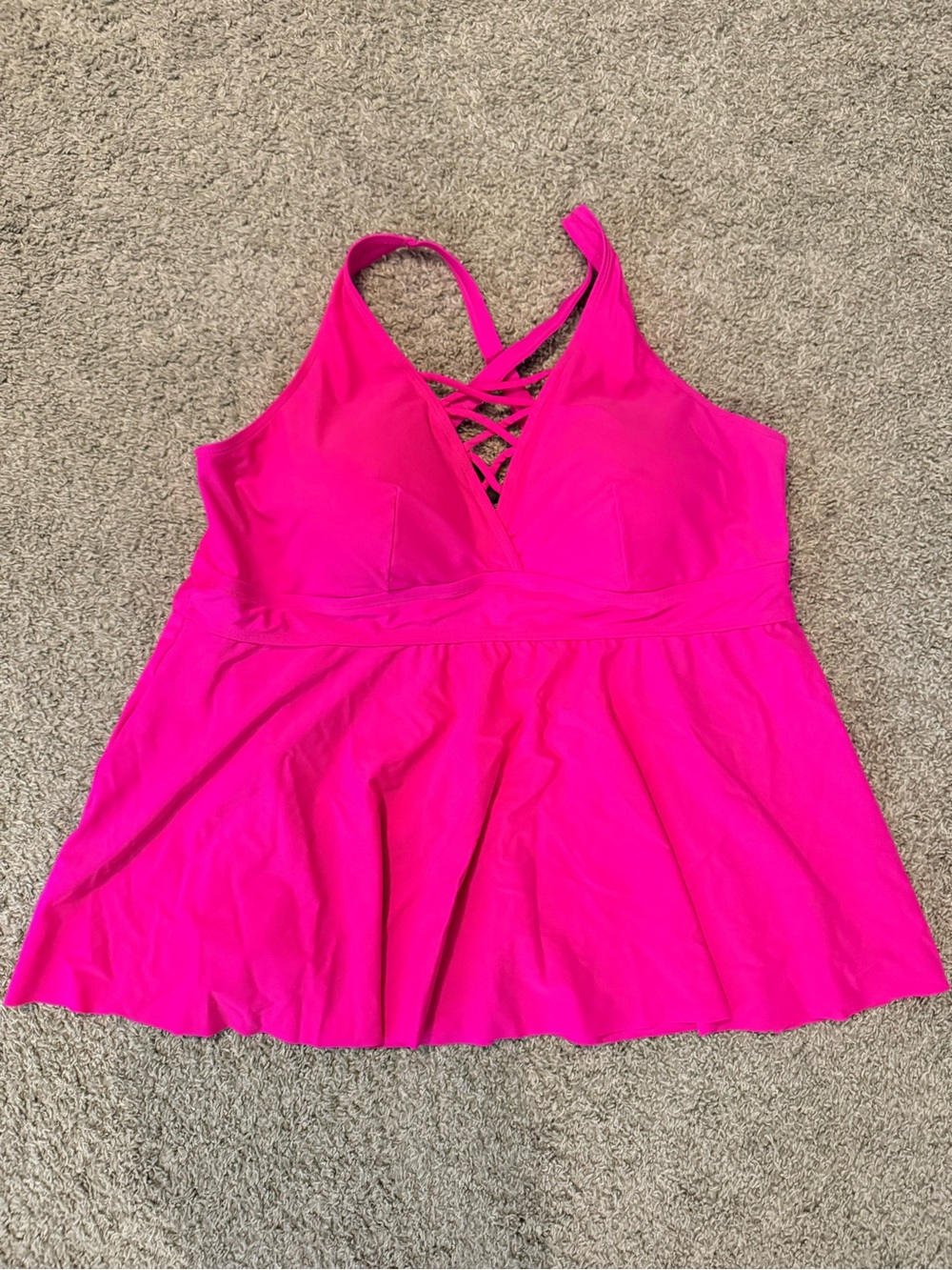 torrid Bright Pink Crisscross Swim Top